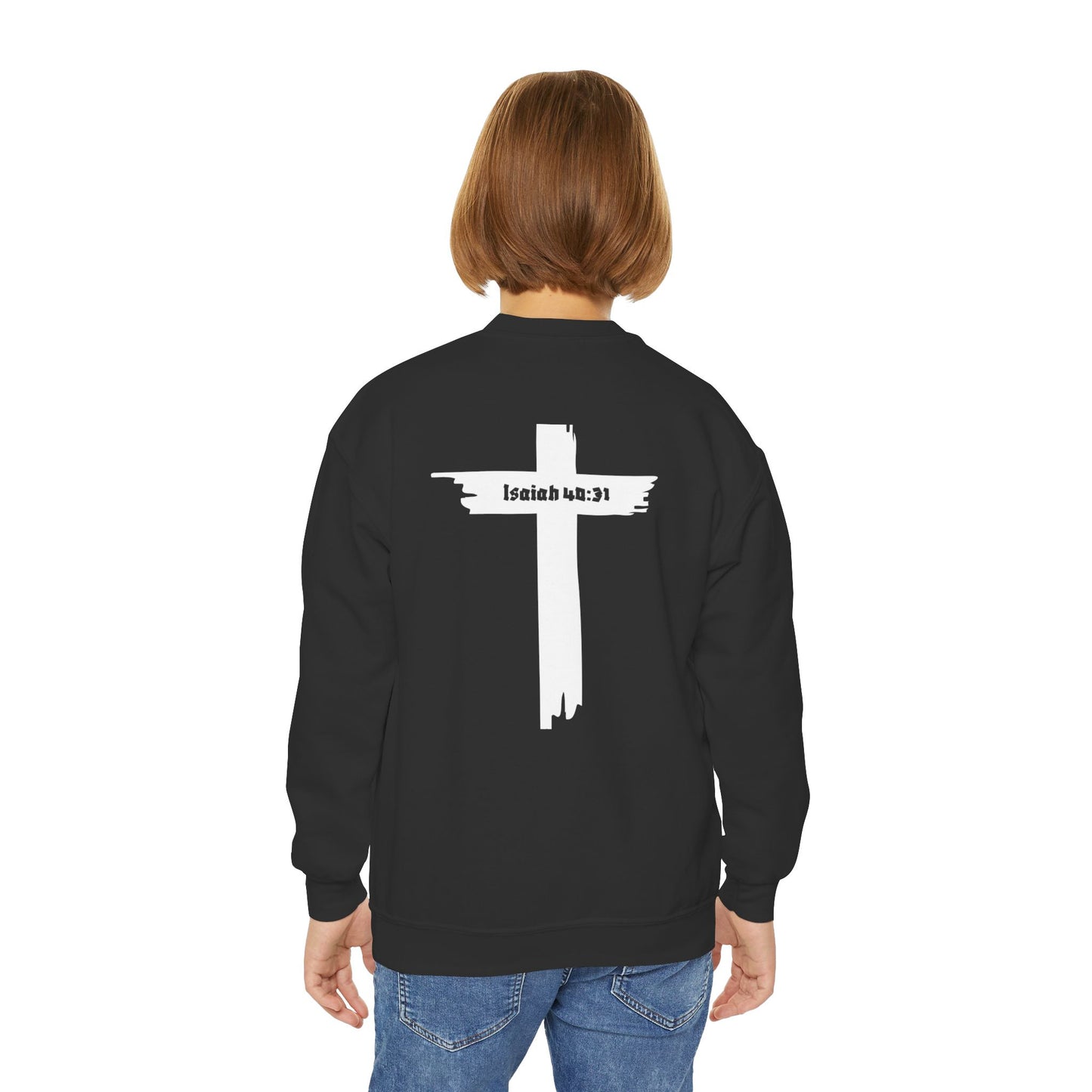 Kids God Is Good SY White on Black Sweatshirt