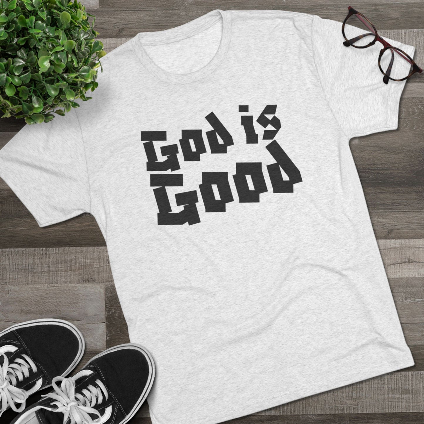 God Is Good SY Black on White Shirt