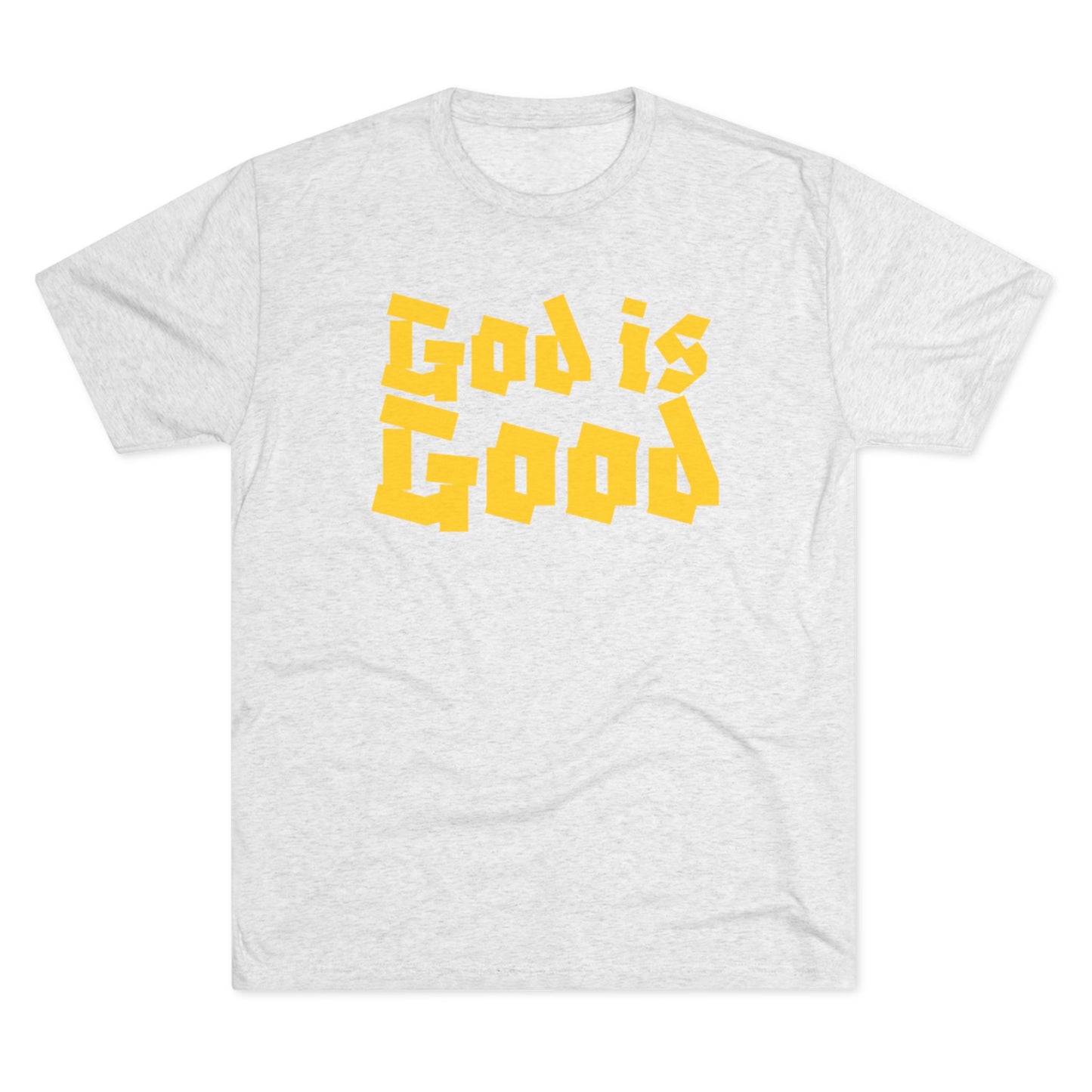 God Is Good SY Gold on White Shirt