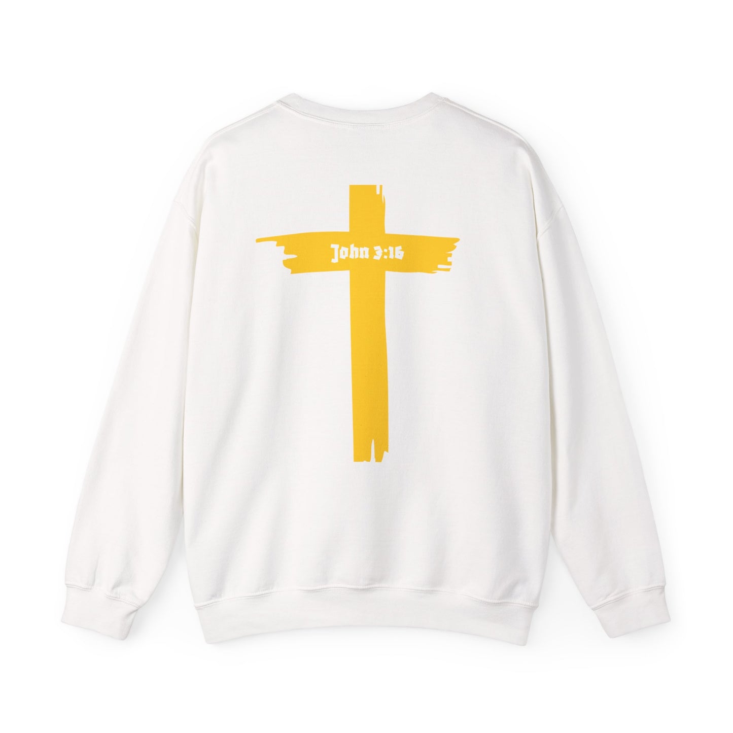God Is Good SY Gold on White Sweatshirt