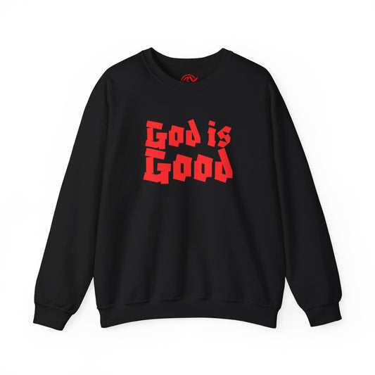 God Is Good SY Red on Black Sweatshirt