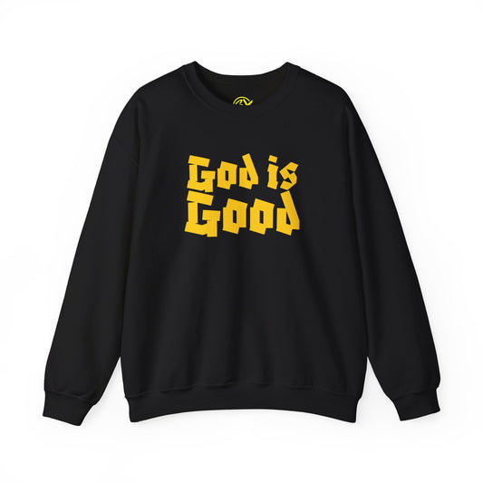God Is Good SY Gold on Black Sweatshirt