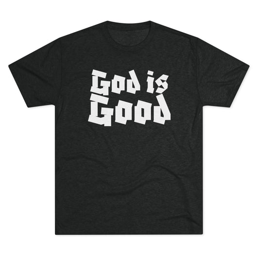 God Is Good SY White on Black Shirt